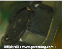 使用銀(Ag)鍍層的電源電感器(Power Inductors)，經(jīng)過推力測(cè)試后，零件端點(diǎn)上已經(jīng)看不到任何鍍層的痕跡了，所以其耐推力就比較小。