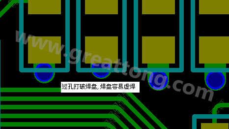 PCB設(shè)計(jì)案例分析：過孔破焊盤，造成SMT虛焊