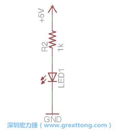 如圖所示放置一個開關(guān)（switch）、10K電阻器（10k resistor）和0.1μF的電容（0.1μF capacitor），并把開關(guān)的一端連到接地端上。