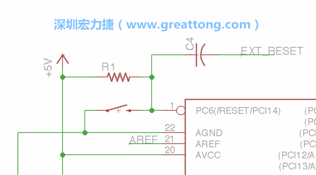 很多PCB設(shè)計者的設(shè)計不符合人體工學，他們使用很小的按鈕、不方便的元件配置和難以解讀的標簽，千萬不要變成這樣！這次我們的設(shè)計有一個大小合適的重置按鈕（reset button）和可以清楚辨認是否已經(jīng)接上電源的LED指示燈。