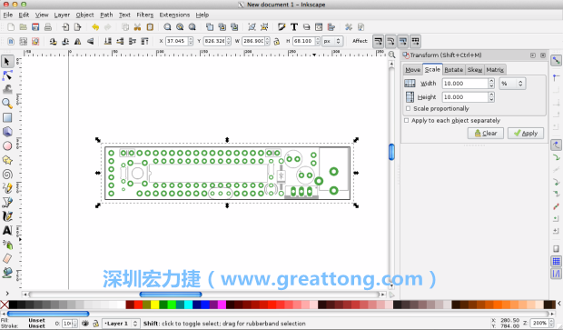 首先，你需要取得電路板設計圖的PNG圖檔，才能在上面進行繪制。這件事做起來比用說的難上許多，而其中一種方法如下所示（我們會先假設你正在使用Inkscape向量繪圖工具）。